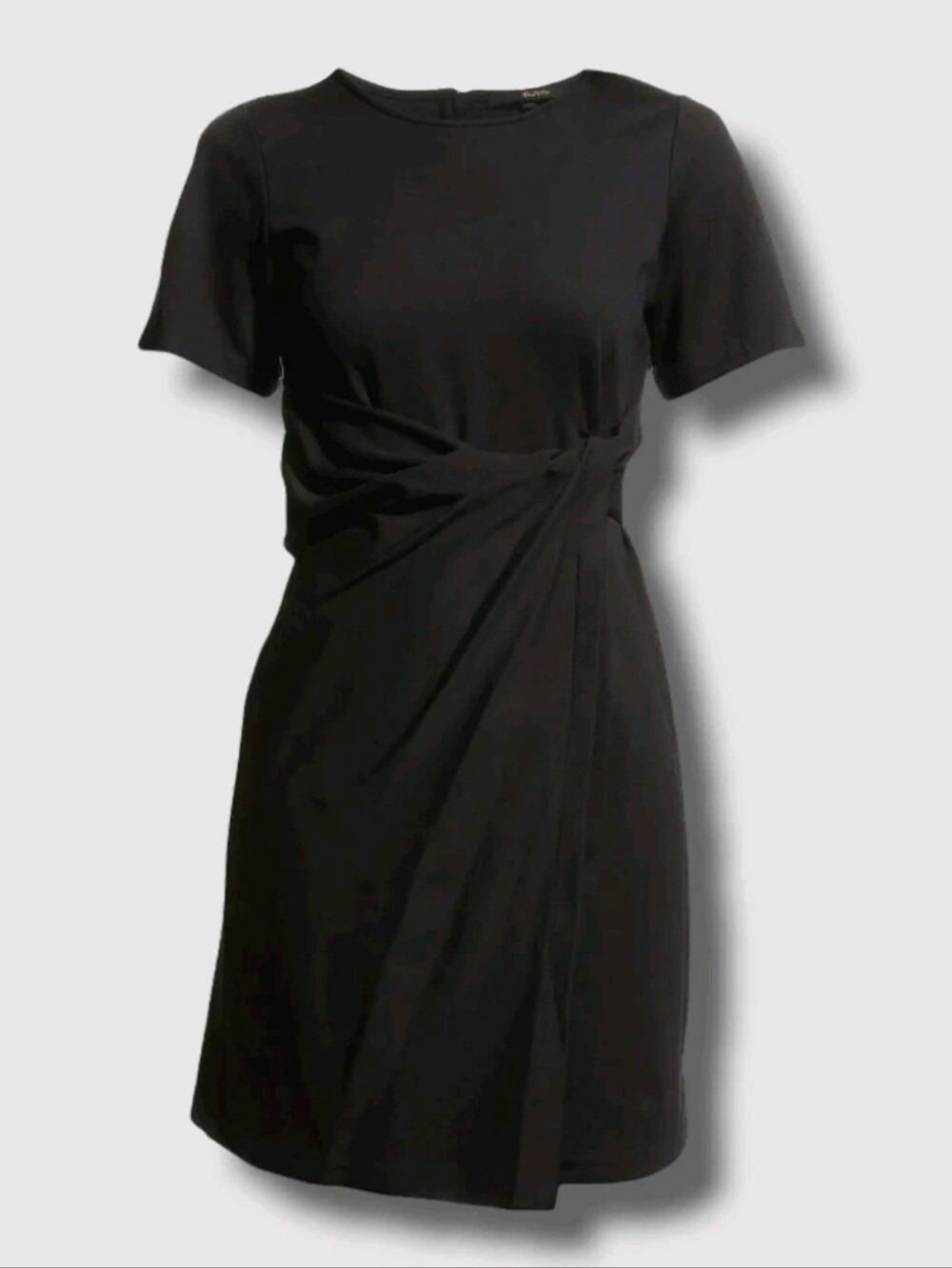 $398 Kobi Halperim Black Twist Front Draped Waist S/S Women's Dress Size Small